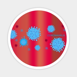 Blue corona virus infection vector banner with red background Magnet